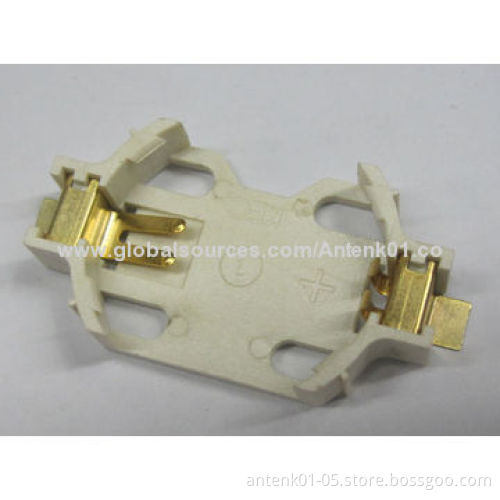 Battery Holder, 2032 SMT Type with Gold Plated, Phosphor Copper Material